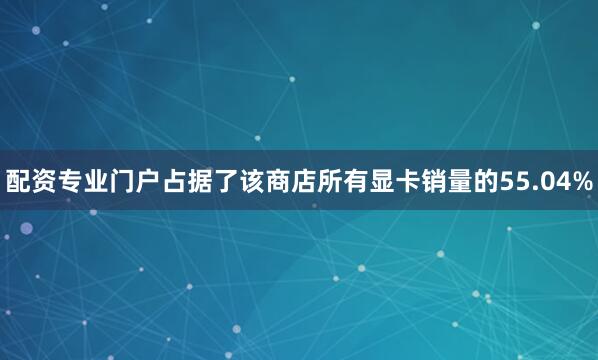 配资专业门户占据了该商店所有显卡销量的55.04%