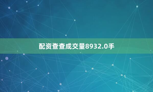 配资查查成交量8932.0手