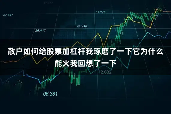 散户如何给股票加杠杆我琢磨了一下它为什么能火我回想了一下